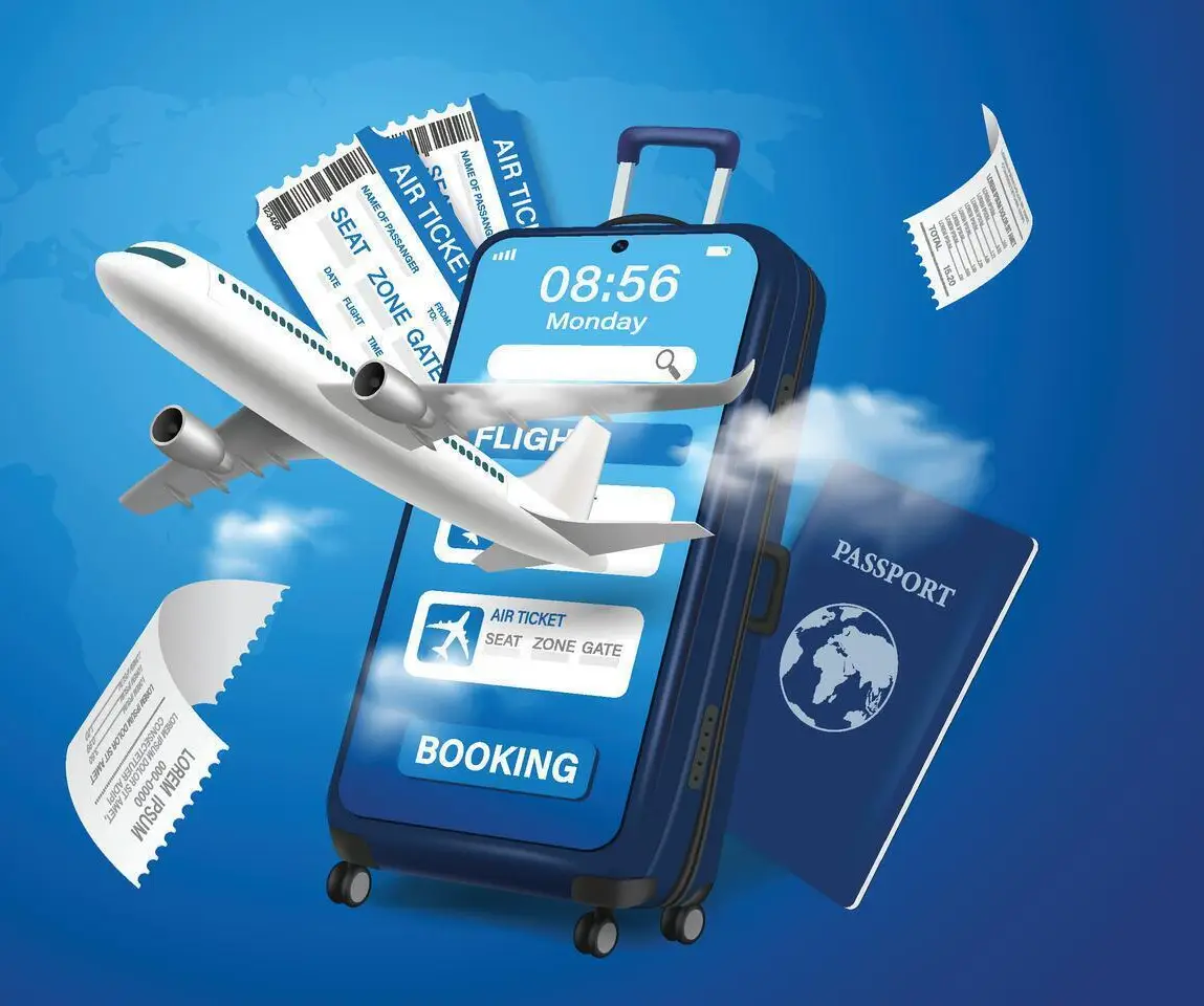 Consultant reviewing travel documents